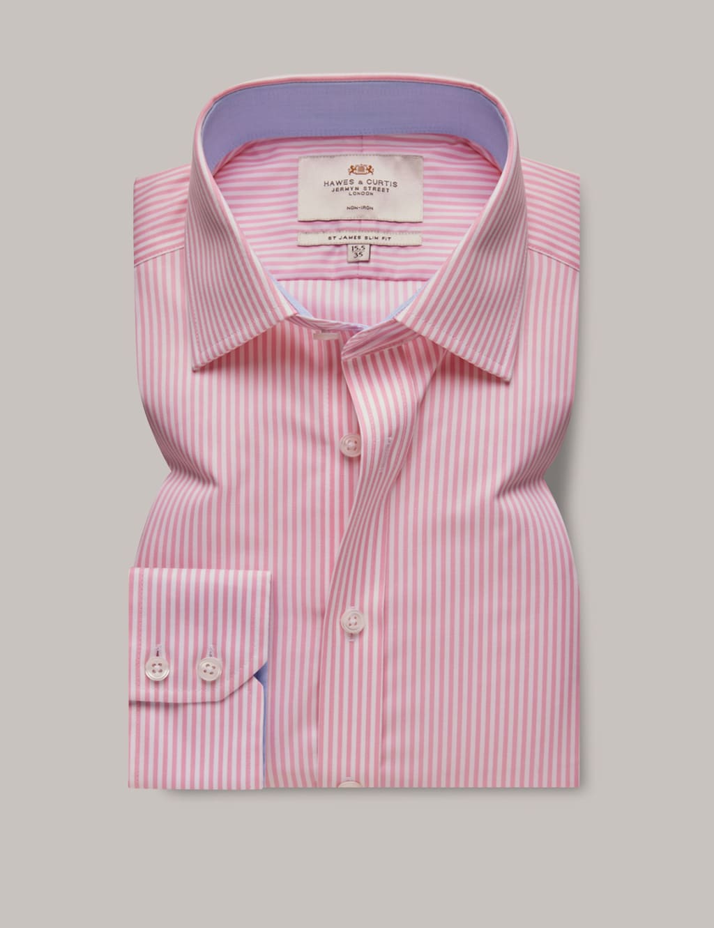 Slim Fit Non Iron Pure Cotton Striped Shirt 1 of 2