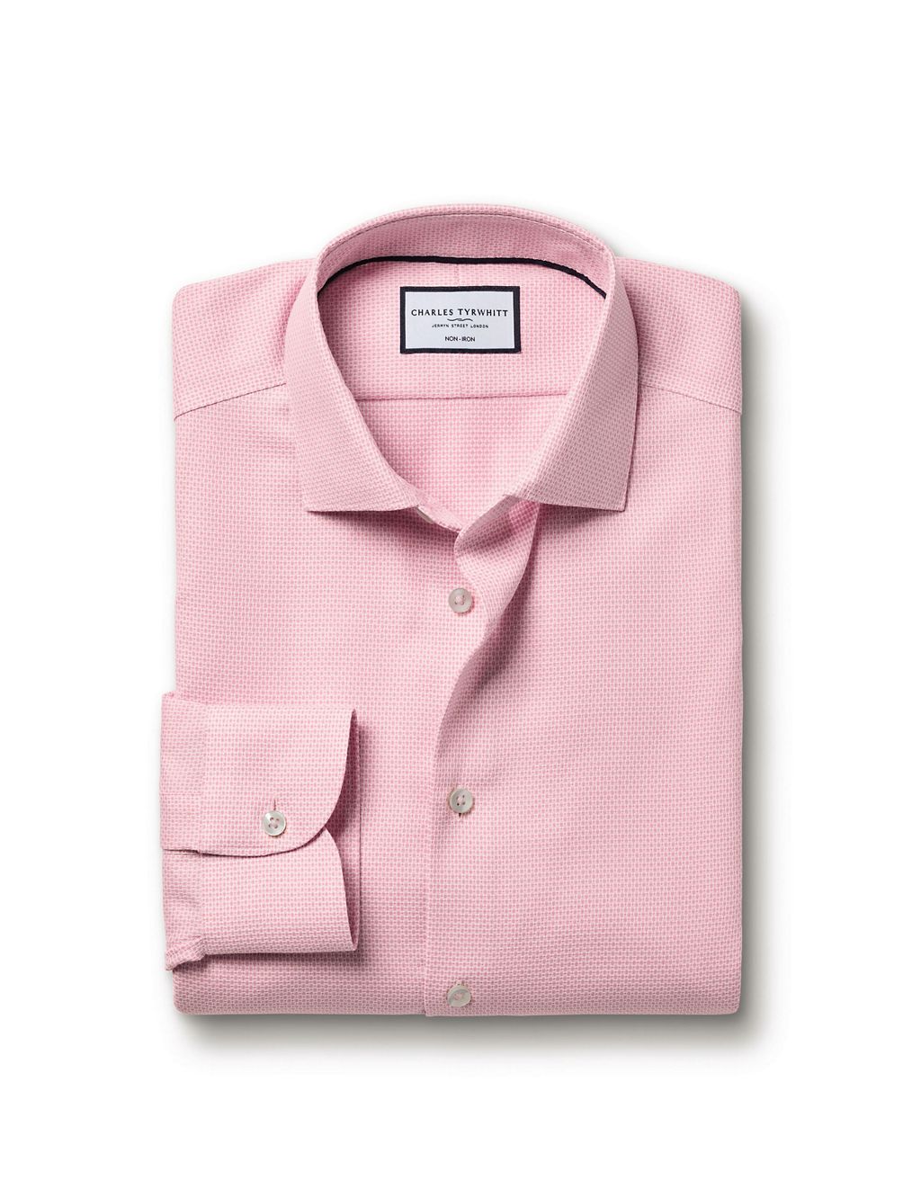 Slim Fit Non Iron Pure Cotton Textured Shirt 1 of 6