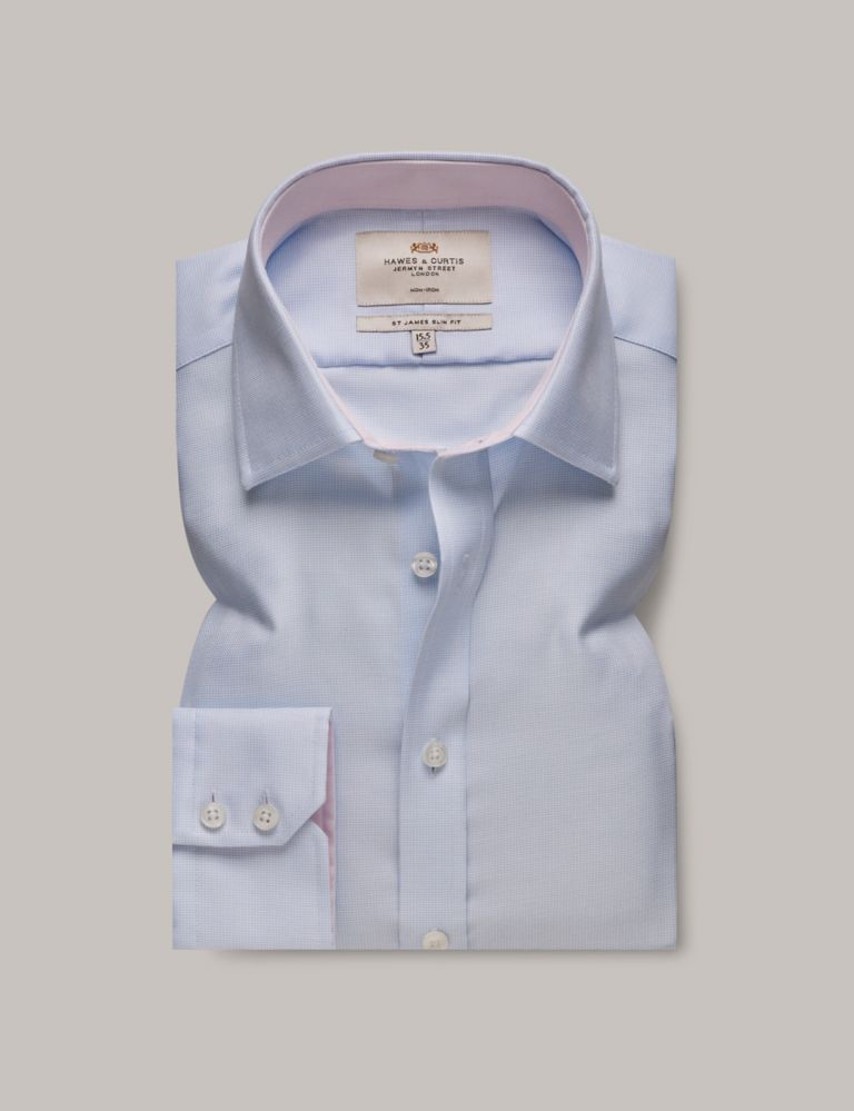 Slim Fit Non Iron Pure Cotton Weave Shirt 1 of 3