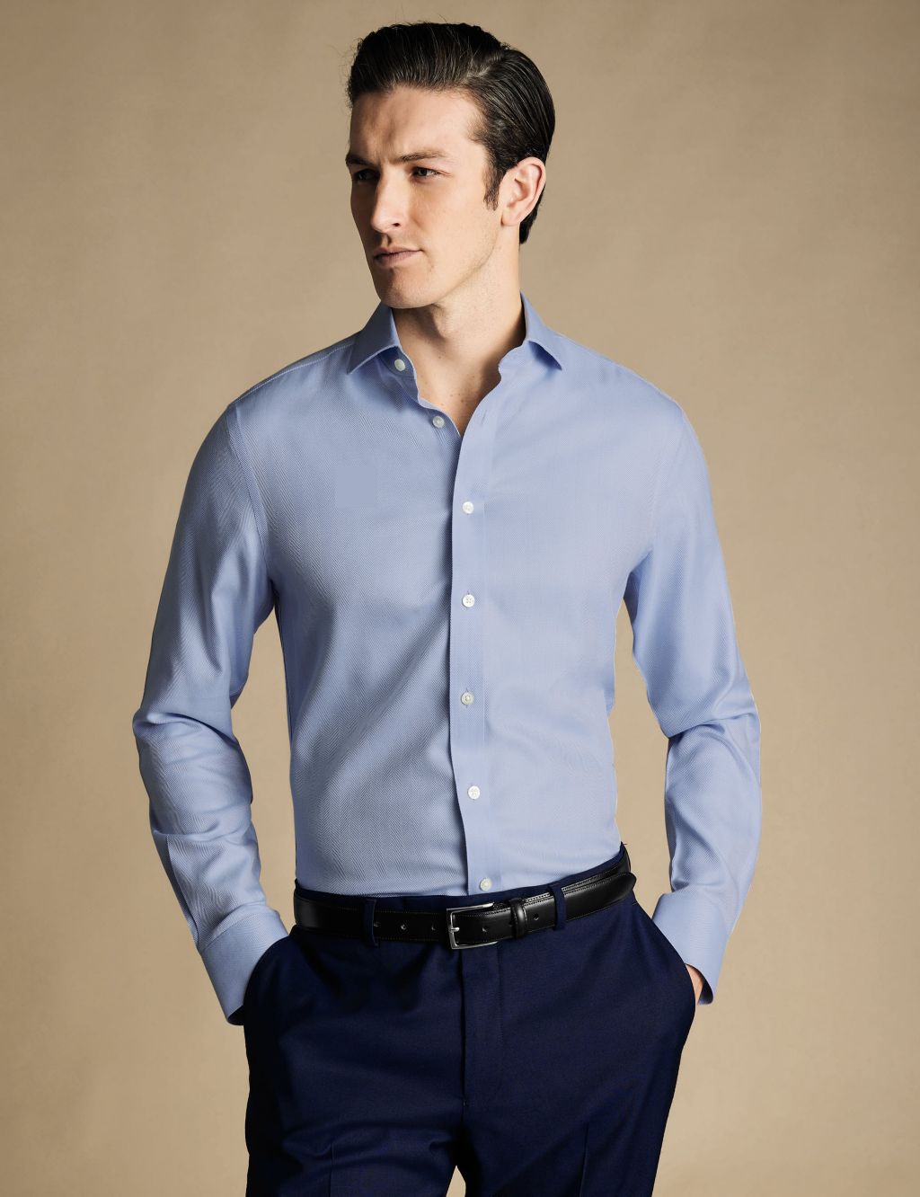 Slim Fit Non Iron Pure Cotton Weave Shirt 3 of 4