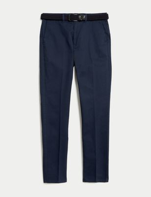 Slim Fit Printed Belted Stretch Chinos Image 2 of 5