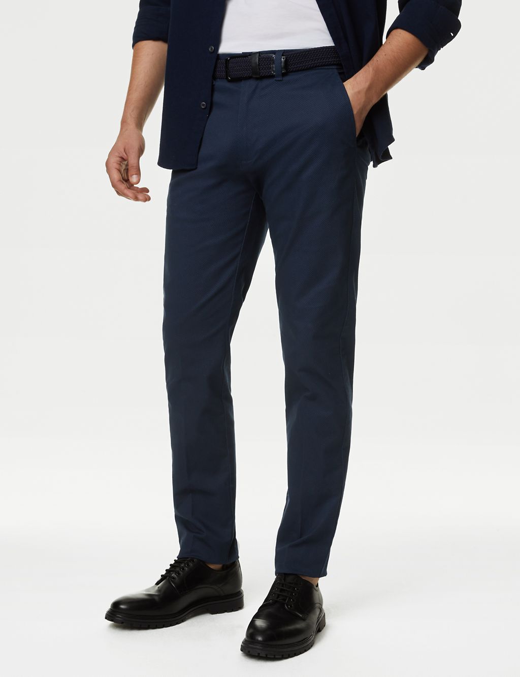 Slim Fit Printed Belted Stretch Chinos 3 of 5