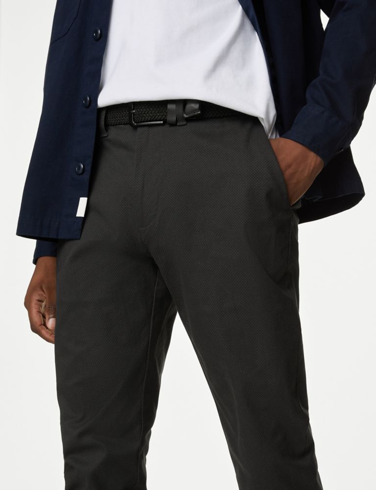 Slim Fit Printed Belted Stretch Chinos 4 of 5