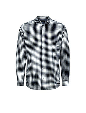 Slim Fit Pure Cotton Check Oxford Shirt Image 2 of 7