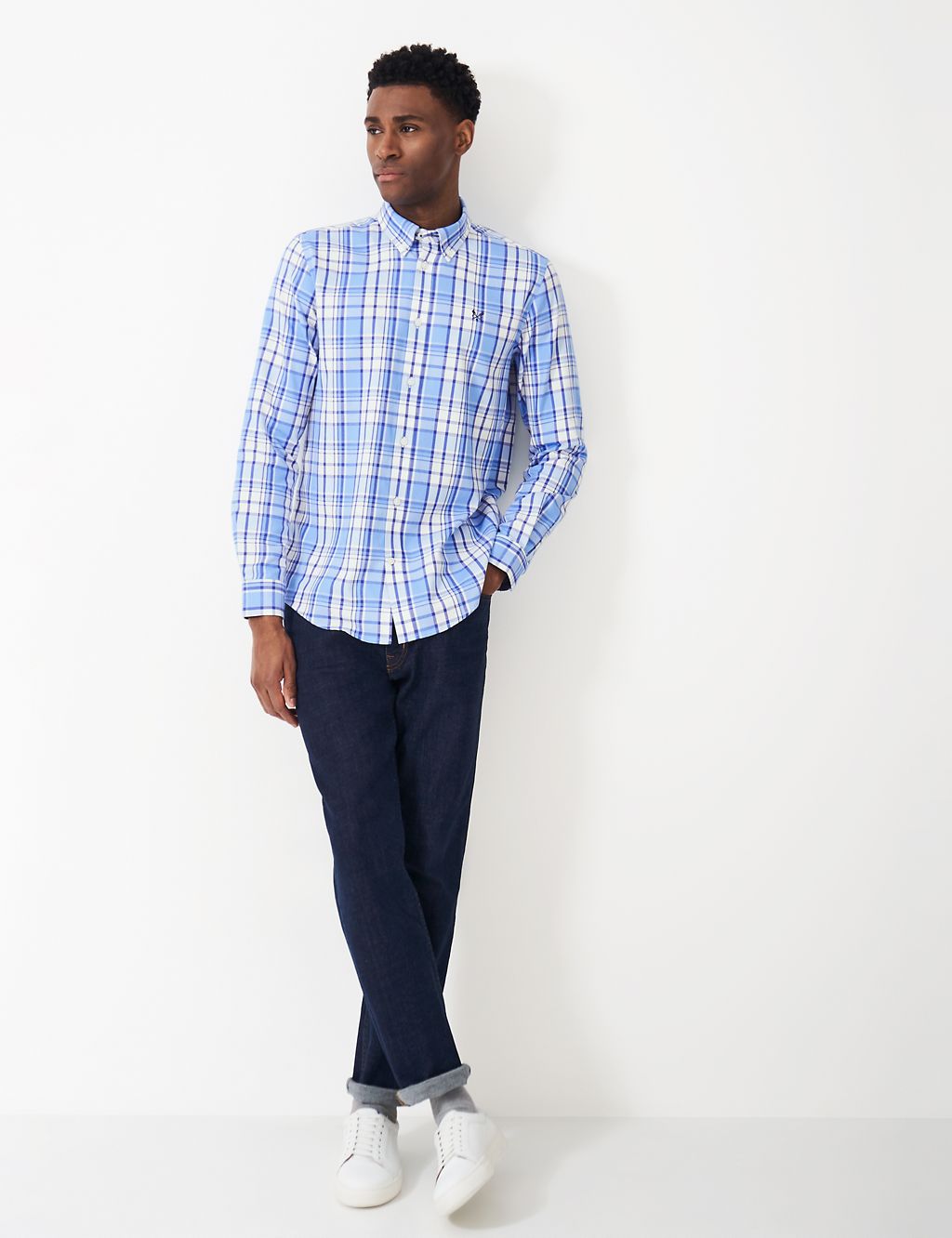 Slim Fit Pure Cotton Check Oxford Shirt 3 of 5