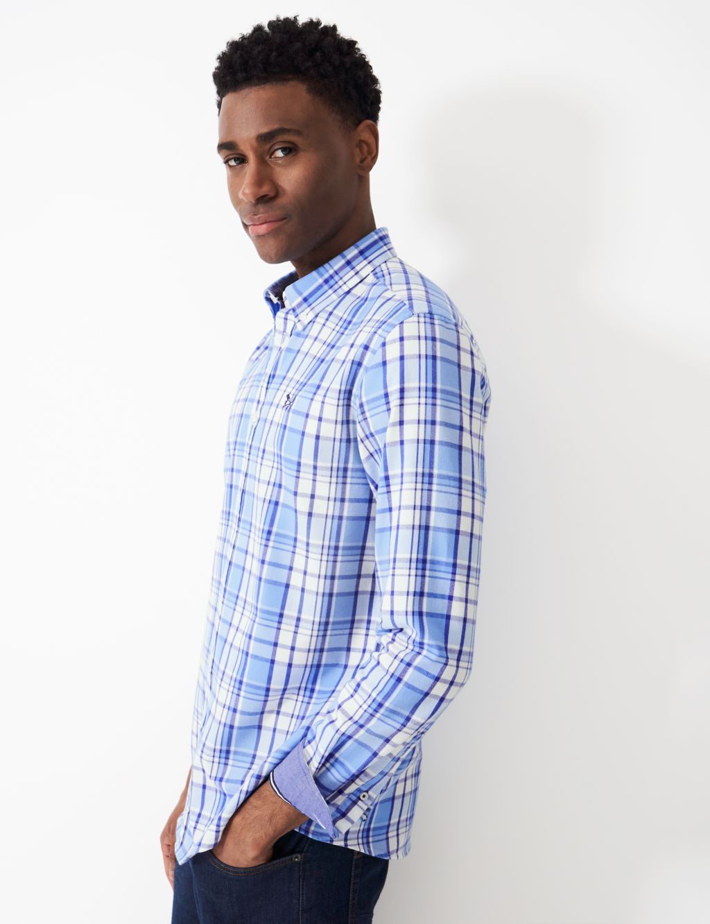 Slim Fit Pure Cotton Check Oxford Shirt 2 of 5