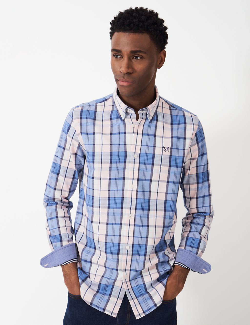 Slim Fit Pure Cotton Check Oxford Shirt 3 of 5