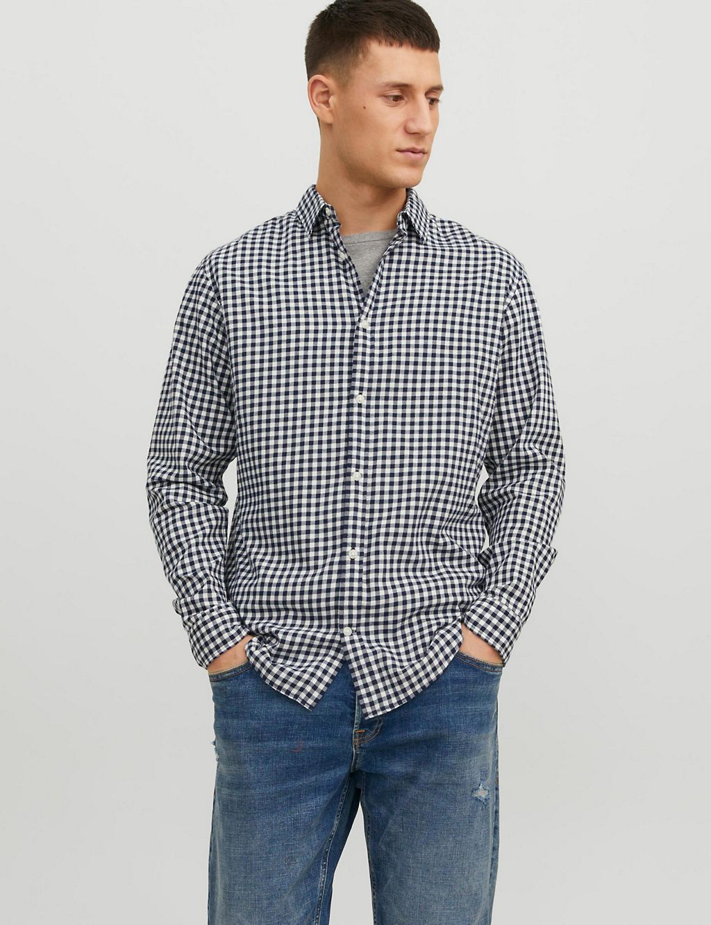 Slim Fit Pure Cotton Check Oxford Shirt 3 of 7