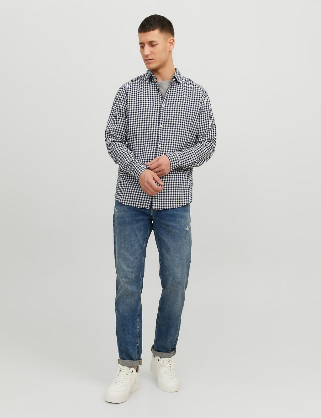 Slim Fit Pure Cotton Check Oxford Shirt 6 of 7