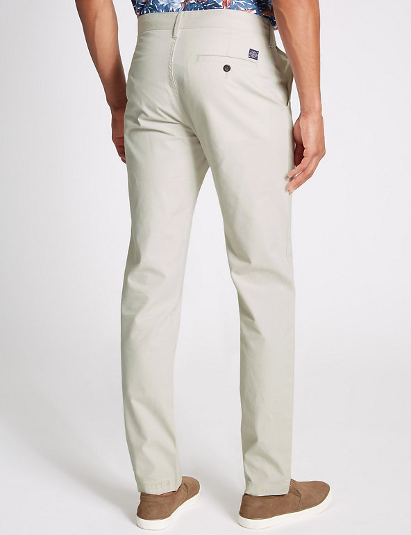 BNWT M&S PAIR OF LIGHT STONE CHINOS IN PURE COTTON STRAIGHT FIT 
