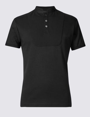 Slim Fit Pure Cotton Collared Neck T-Shirt Image 2 of 4