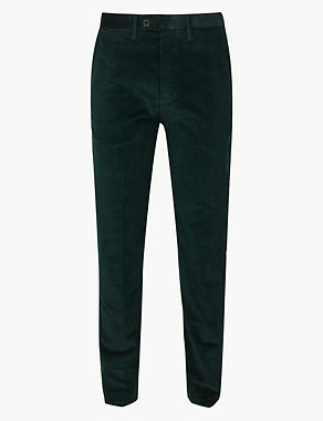 Slim Fit Pure Cotton Corduroy Trousers Image 2 of 4