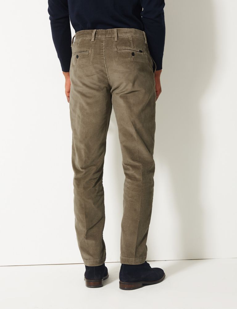 Slim Fit Pure Cotton Corduroy Trousers 4 of 4