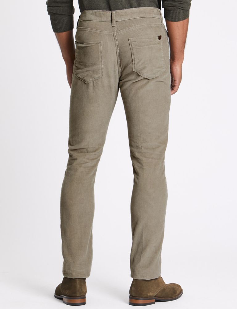 Slim Fit Pure Cotton Corduroy Trousers 4 of 4
