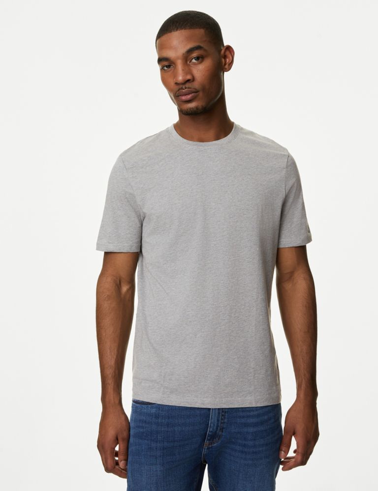 Slim Fit Pure Cotton Crew Neck T-Shirt 4 of 5