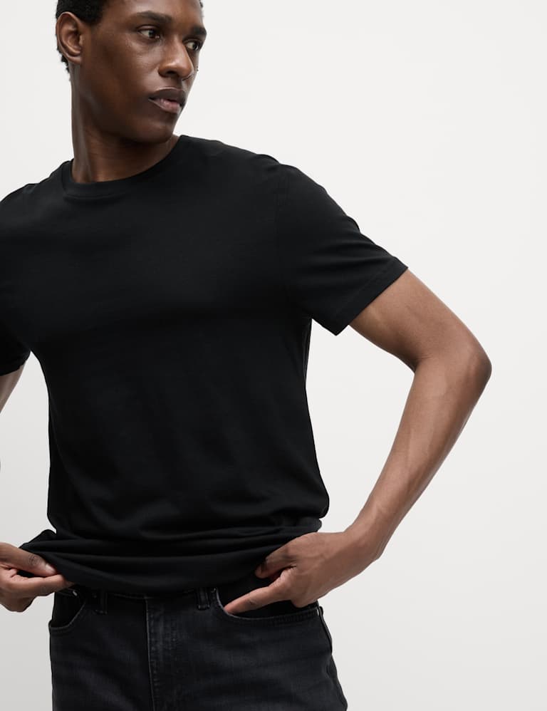 Slim Fit Pure Cotton Crew Neck T Shirt