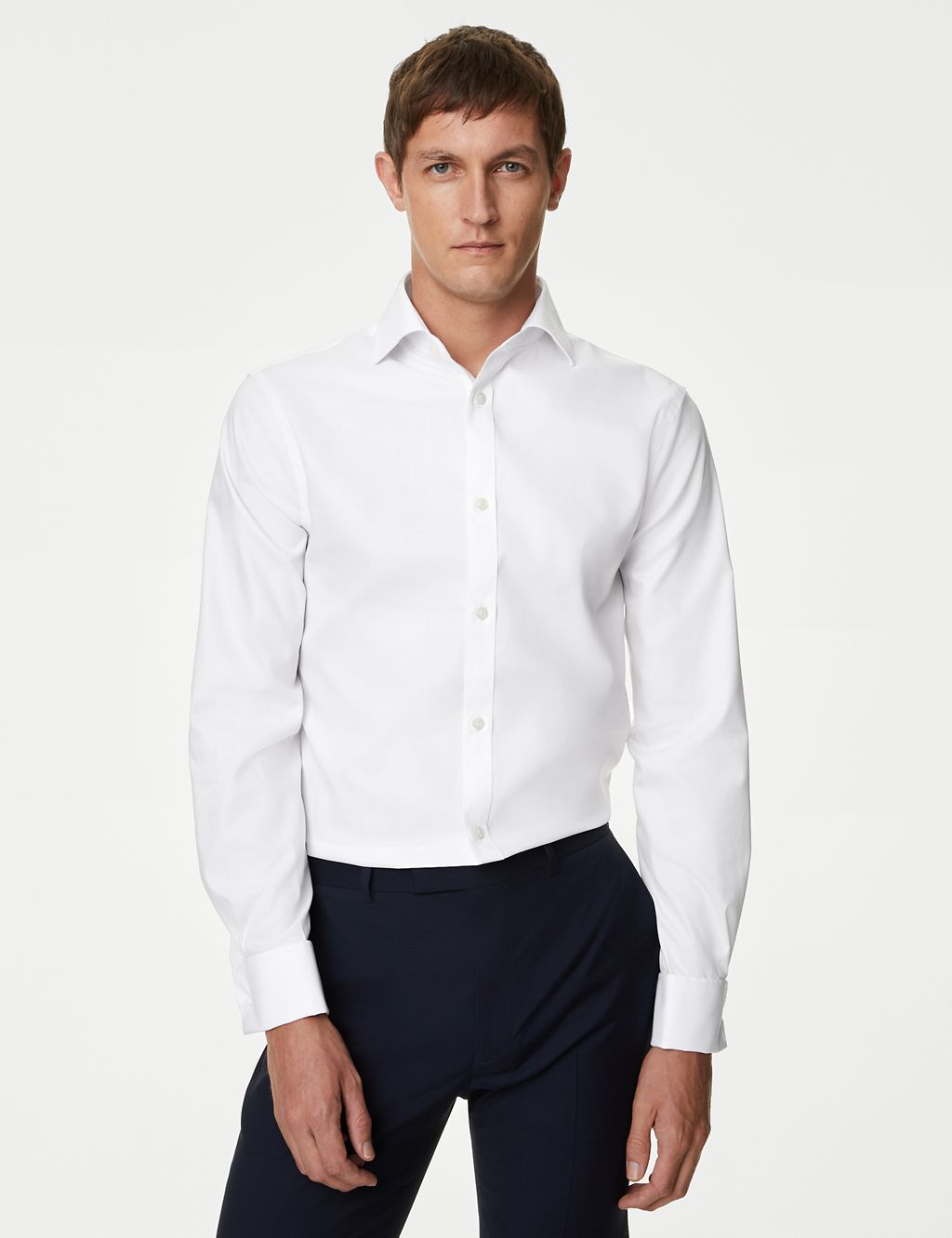 Slim Fit Pure Cotton Double Cuff Shirt 2 of 6