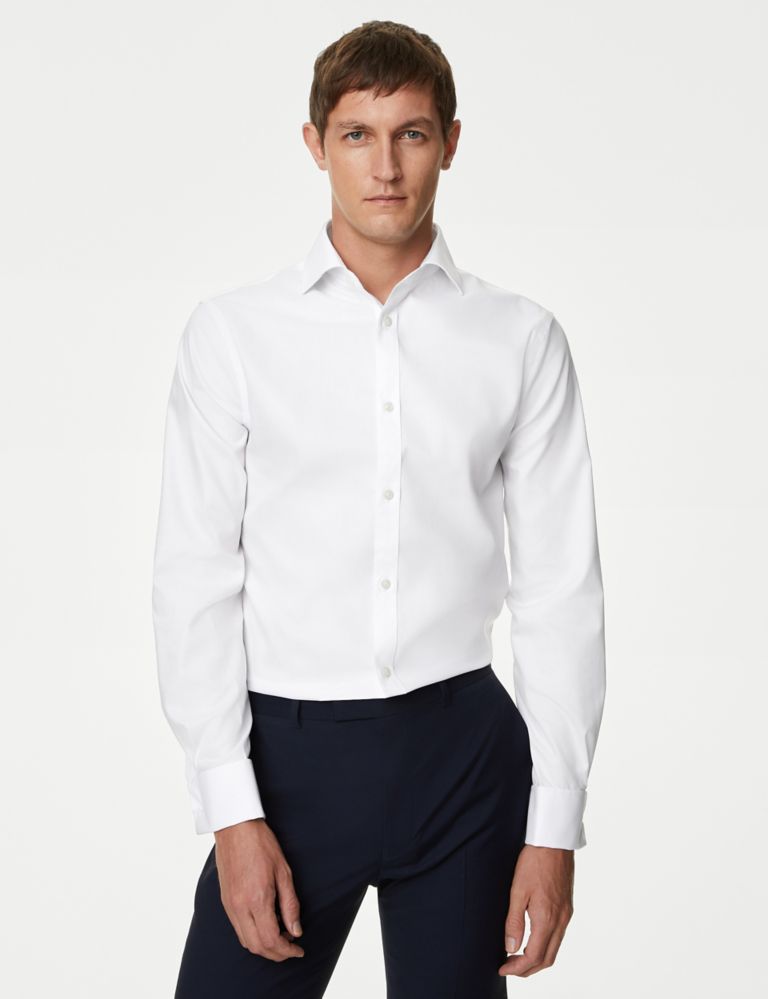Slim Fit Pure Cotton Double Cuff Shirt 3 of 6