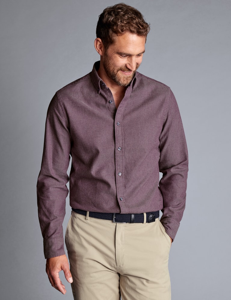 Tailored fit flannel shirt store