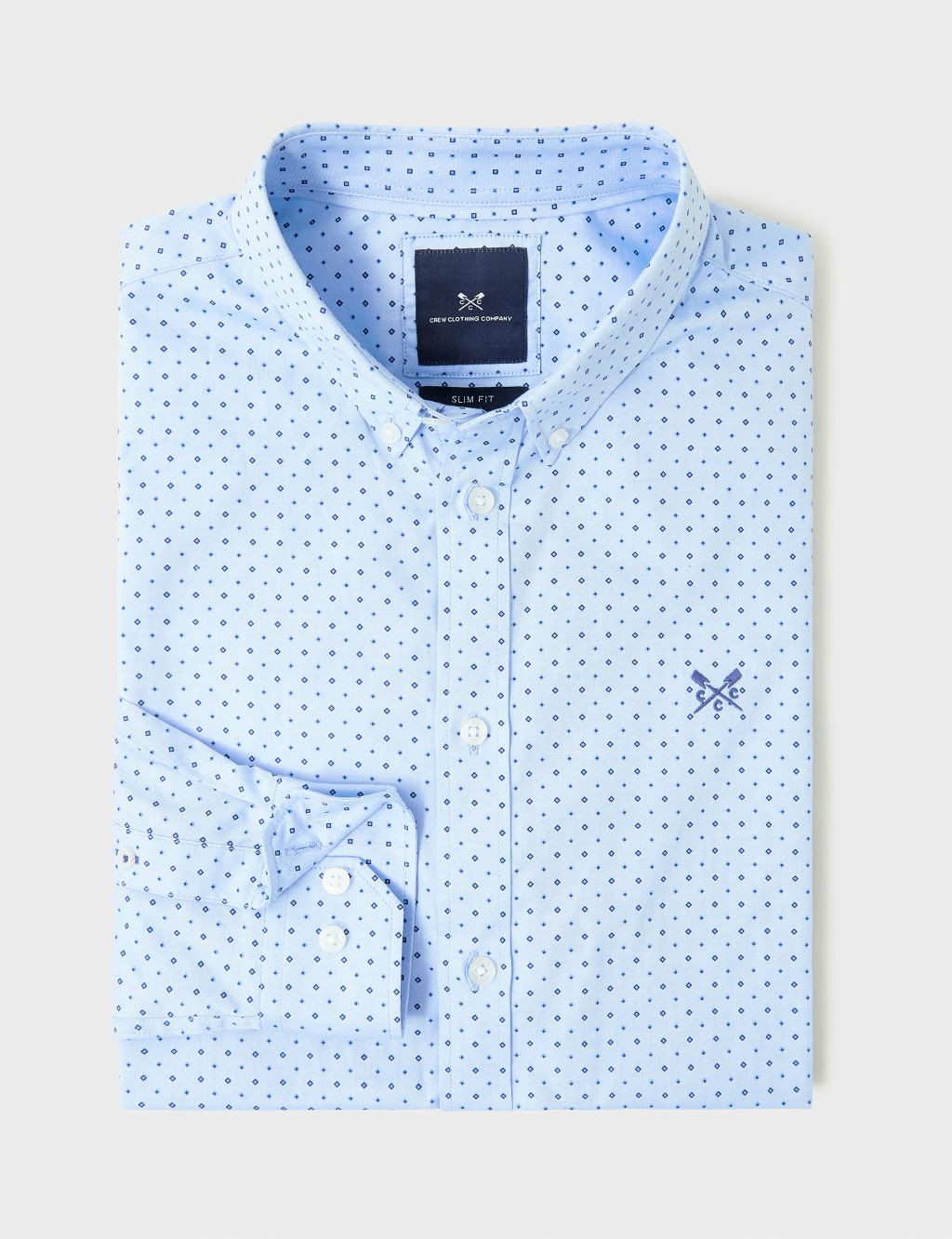 Slim Fit Pure Cotton Geometric Oxford Shirt 1 of 5