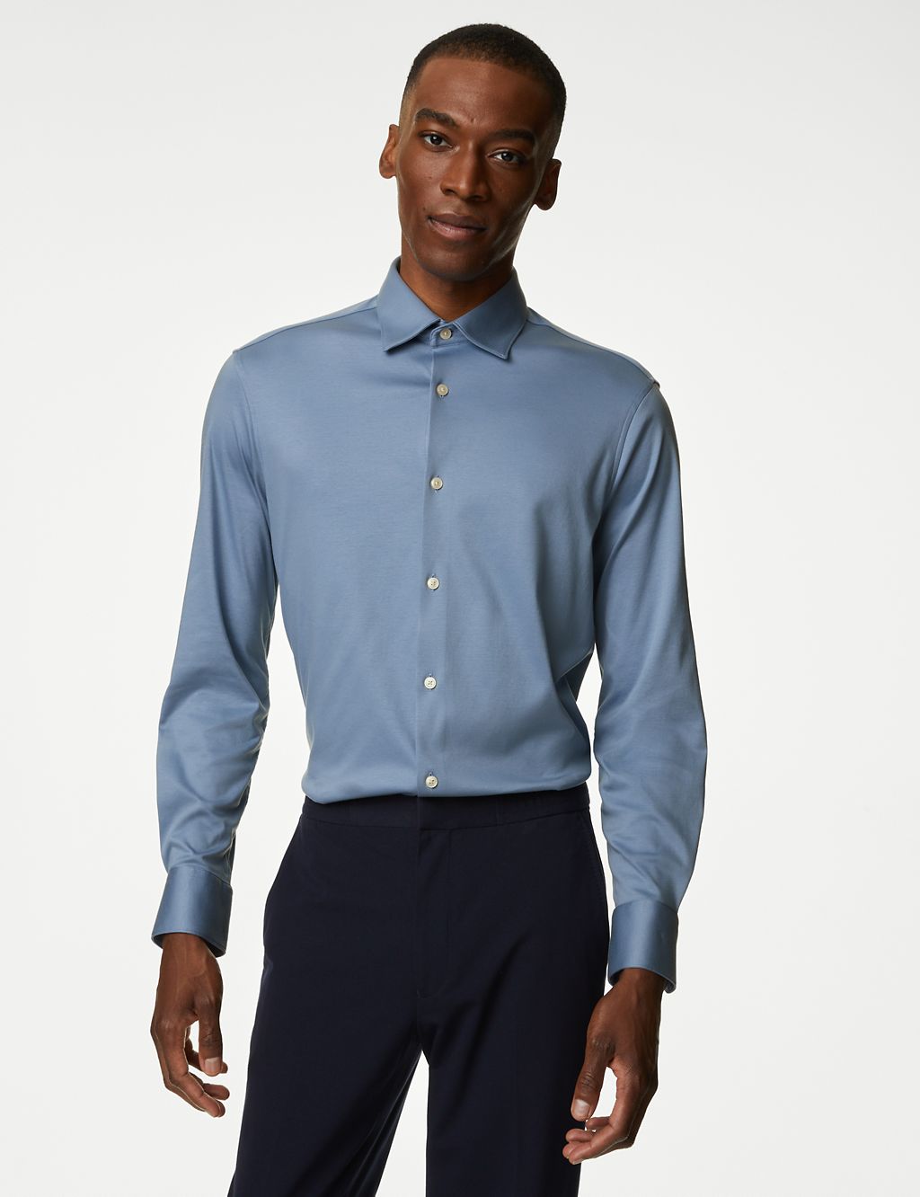 Slim Fit Pure Cotton Jersey Shirt 6 of 7