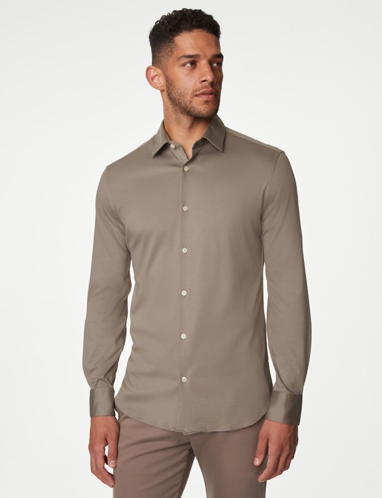 Slim Fit Pure Cotton Jersey Shirt 3 of 5