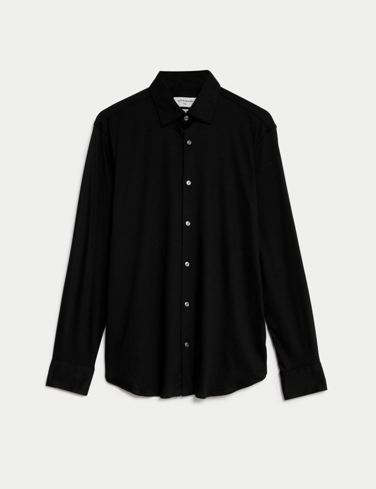 Slim Fit Pure Cotton Jersey Shirt 2 of 5