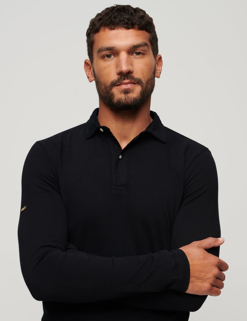 Slim Fit Pure Cotton Long Sleeve Polo Shirt 3 of 3