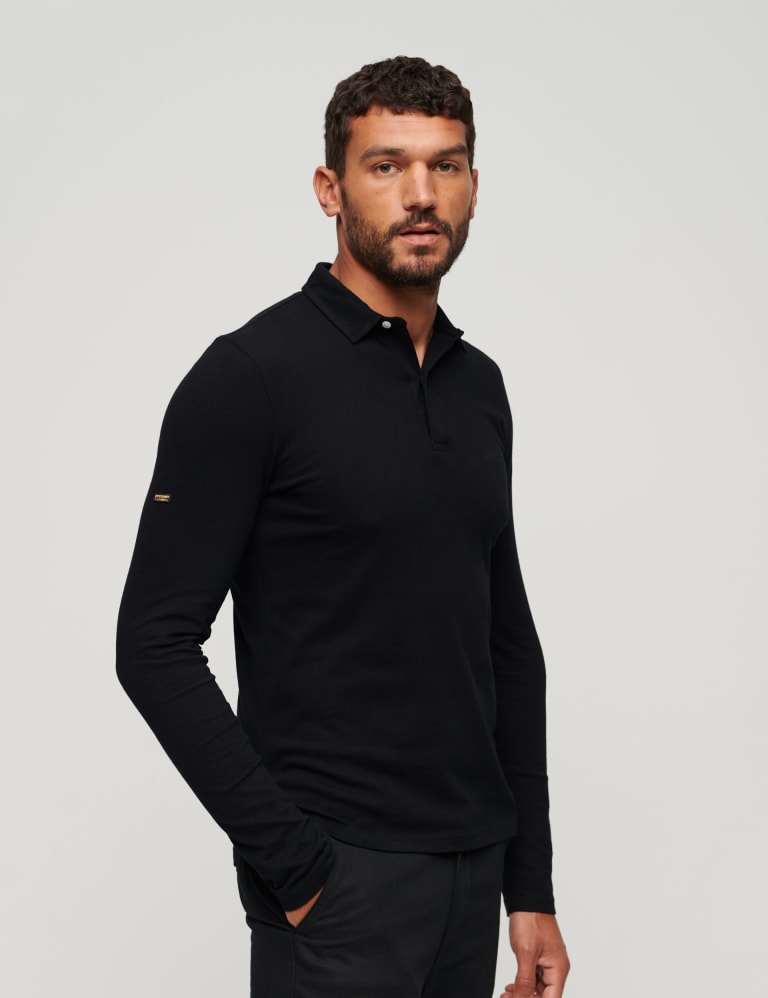 Long sleeve polo best sale muscle fit
