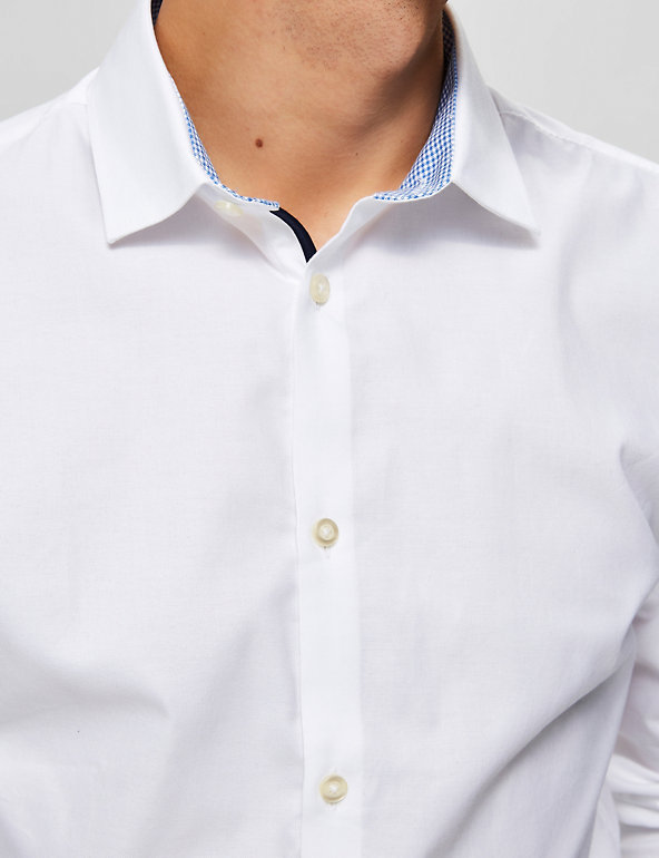 W9.4 Ex M*S Mens Pure Cotton Oxford Long Sleeve Shirt 