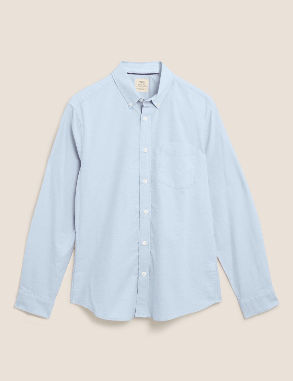 Slim Fit Pure Cotton Oxford Shirt 2 of 5