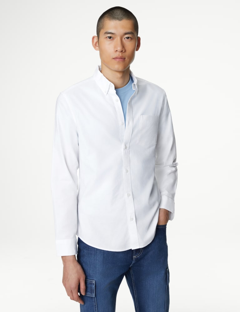 Slim Fit Pure Cotton Oxford Shirt 1 of 6