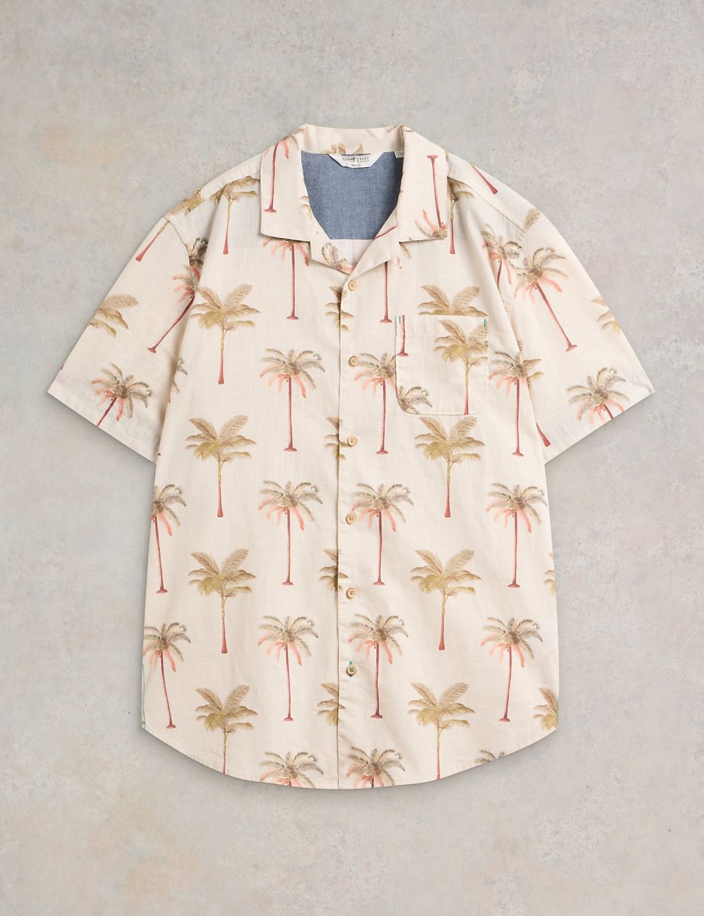 Slim Fit Pure Cotton Palm Print Shirt 1 of 6