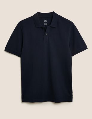 Slim Fit Pure Cotton Pique Polo Shirt Image 1 of 1