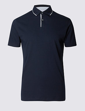 Slim Fit Pure Cotton Polo Shirt Image 2 of 4