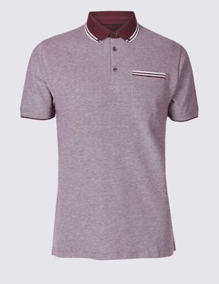 Slim Fit Pure Cotton Polo Shirt Image 2 of 5