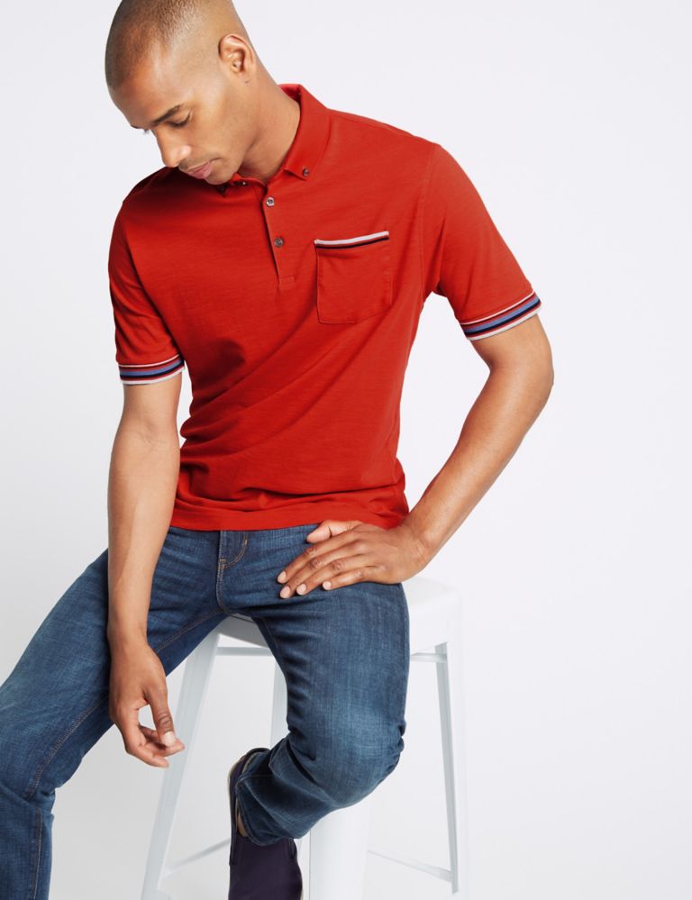 Slim Fit Pure Cotton Polo Shirt 3 of 5