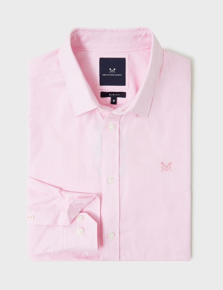 Slim Fit Pure Cotton Puppytooth Oxford Shirt | Crew Clothing | M&S