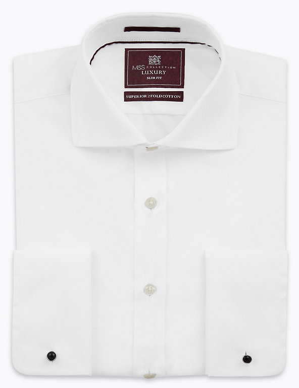 M&S Luxury Men's Shirt Size 15.5 Pink Mix. BNWT  Regular Fit Double Cuff 