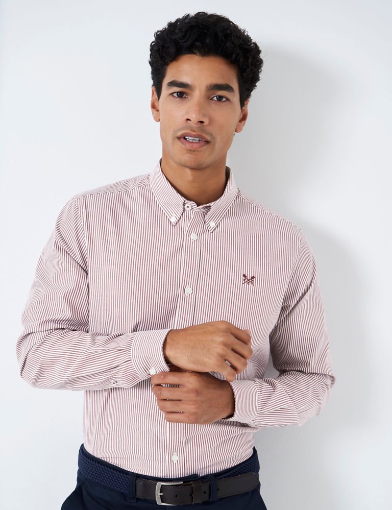 Slim Fit Pure Cotton Striped Oxford Shirt | Crew Clothing | M&S