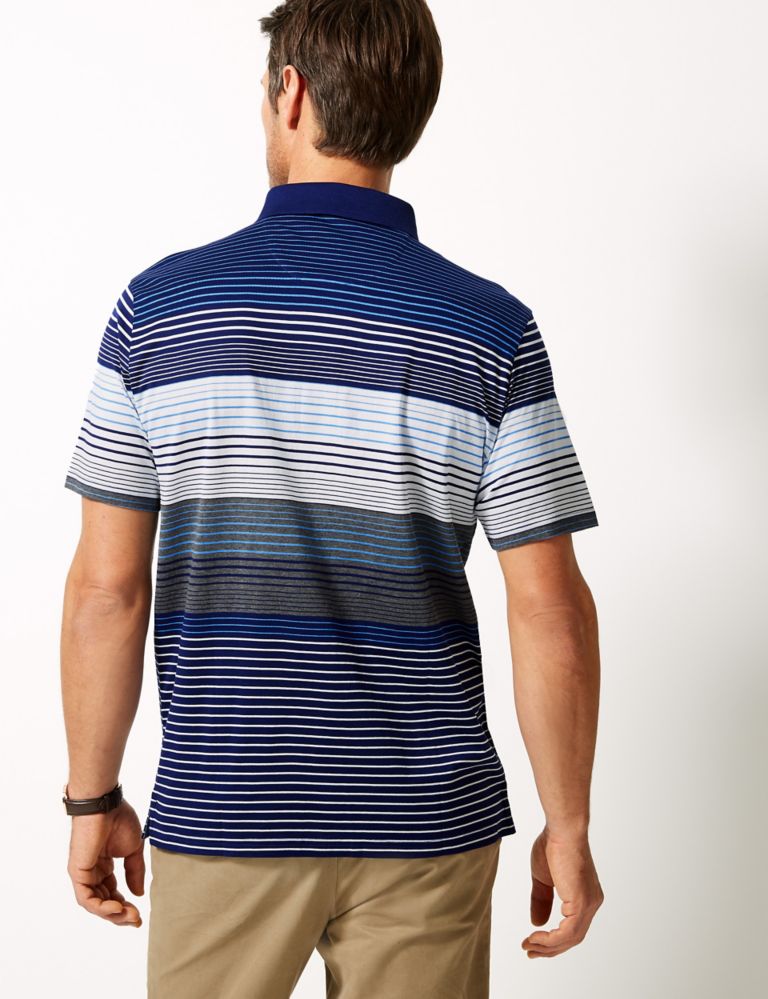 Slim Fit Pure Cotton Striped Polo Shirt 4 of 4