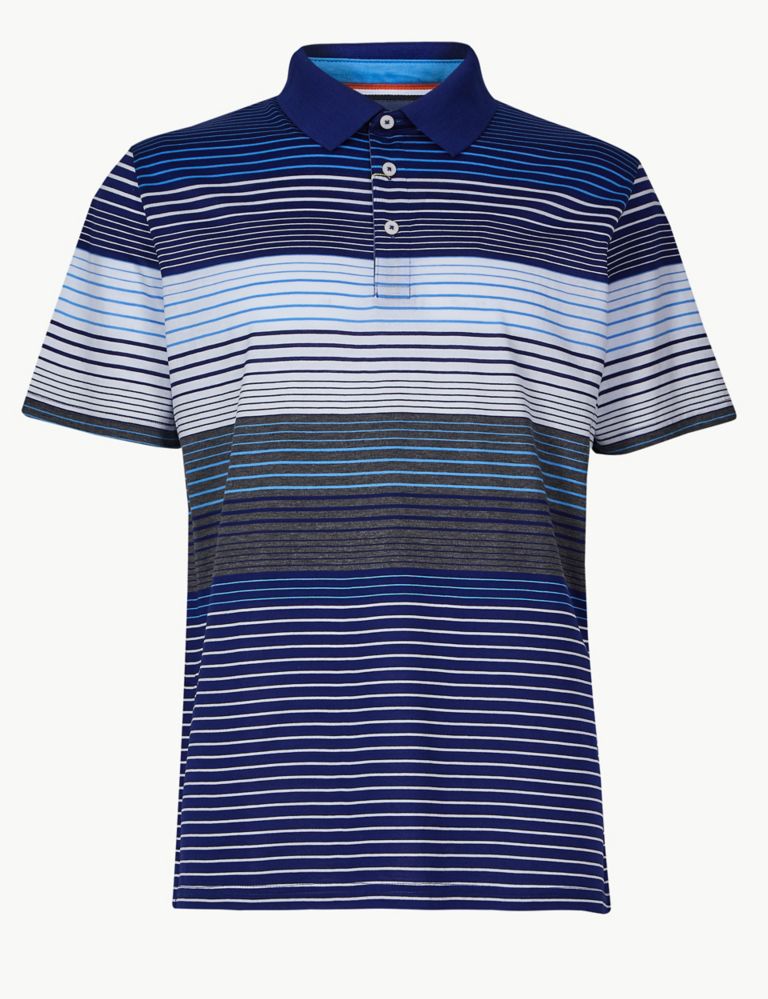 Slim Fit Pure Cotton Striped Polo Shirt 2 of 4