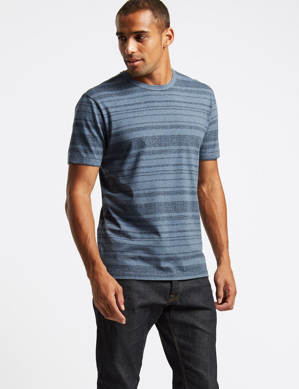 Slim Fit Pure Cotton Striped T-Shirt 3 of 4