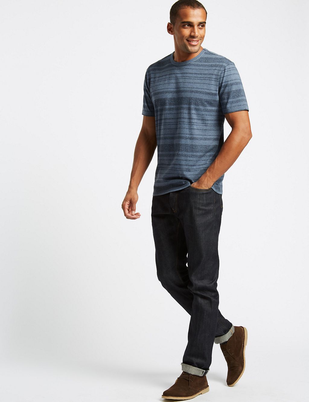 Slim Fit Pure Cotton Striped T-Shirt 2 of 4