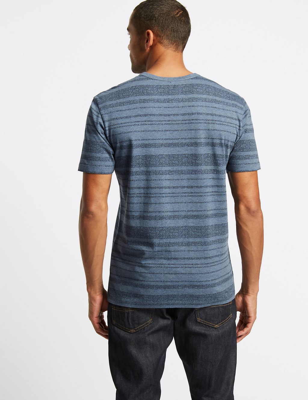 Slim Fit Pure Cotton Striped T-Shirt 4 of 4