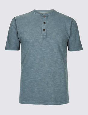 Slim Fit Pure Cotton Textured Top Image 2 of 4