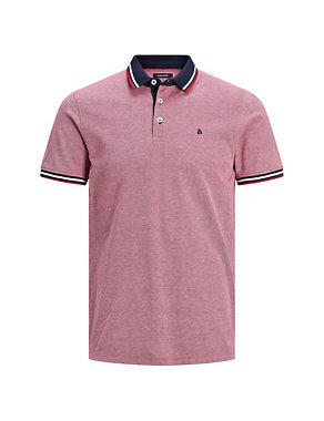 Slim Fit Pure Cotton Tipped Polo Shirt Image 2 of 7