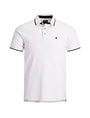 Slim Fit Pure Cotton Tipped Polo Shirt Image 2 of 6