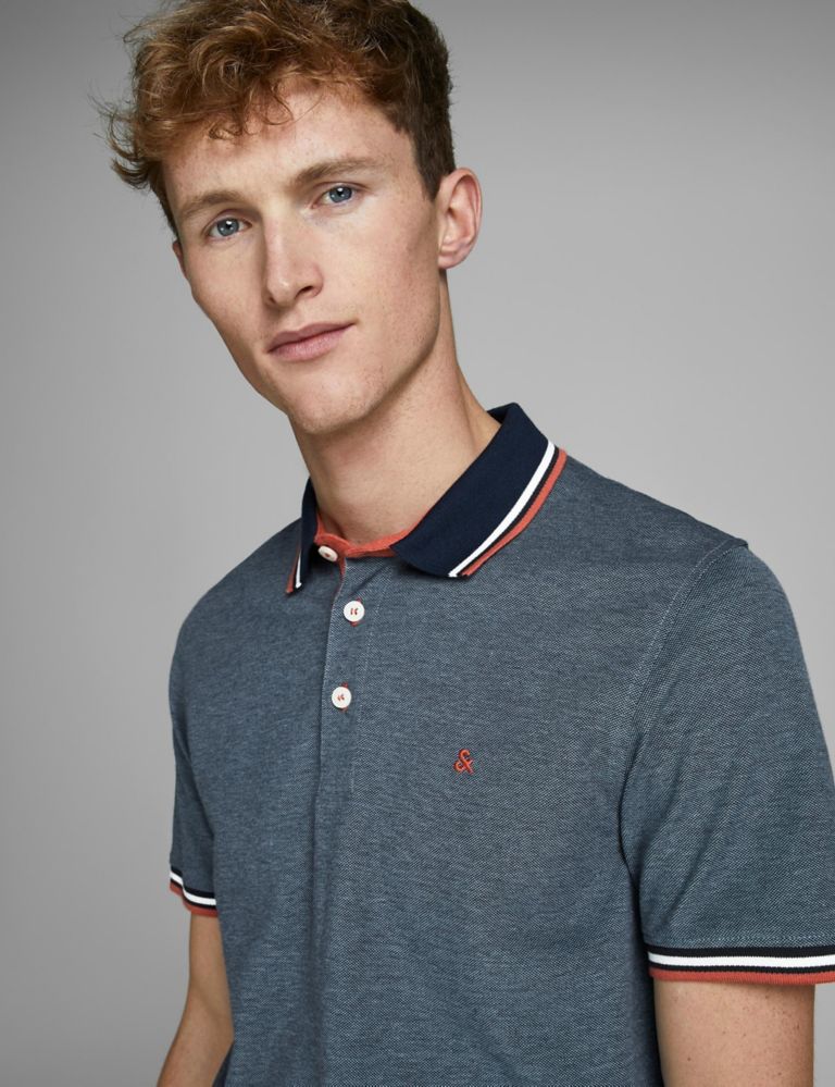 Slim Fit Pure Cotton Tipped Polo Shirt 5 of 6