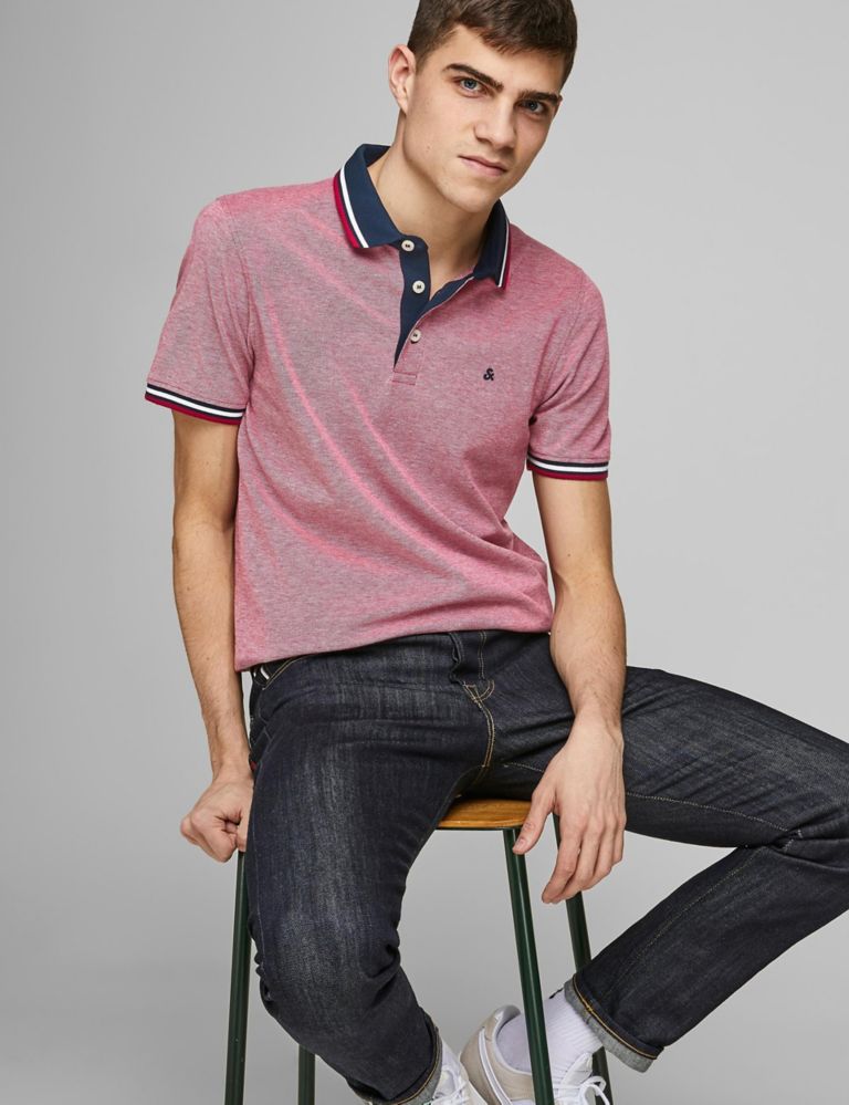 Slim Fit Pure Cotton Tipped Polo Shirt 3 of 7